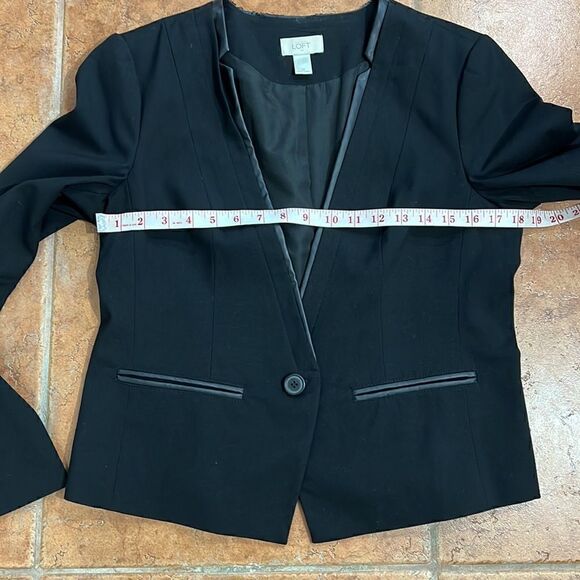 Loft Leather Trimmed Black Blazer Size M - Picture 8 of 9